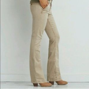 khaki boot cut pants